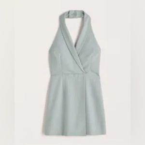 Abercrombie Halter Blazer Skort Dress - Light Green